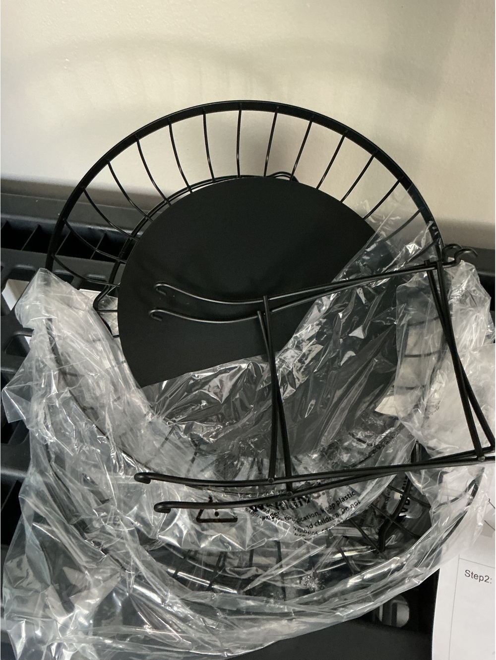 Sevenblue 2-Tier Round Black Metal Fruit Basket for Kitchen